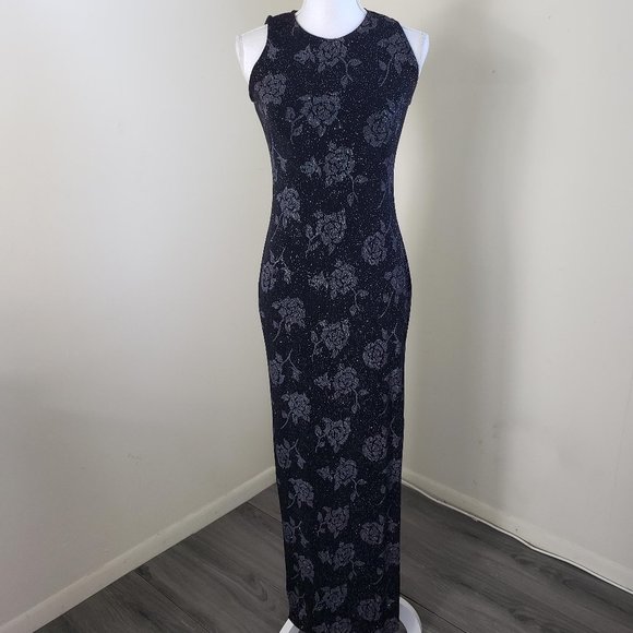 Rhapsody Dresses & Skirts - Rhapsody Sleeveless Floral Print Full Length Dress Black Size 8